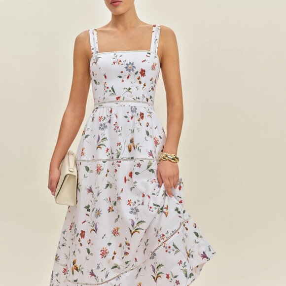 Reformation Everett Linen Dress in Corsini - Picture 2 of 7